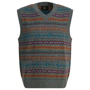 Rrl By Ralph Lauren Fair Isle Wool Vest Tag Size S Men